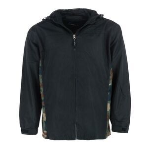 I5 Apparel Men's Hooded Windbreaker Rain Jacket with Camo Side Panel